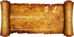 Buchberger Lili névjegykártya